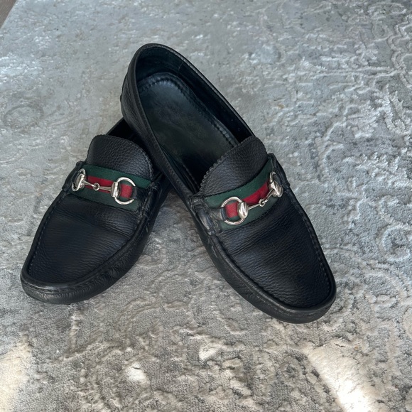 Gucci Other - Gucci Black Leather Horsebit Web Detail Driver Loafers